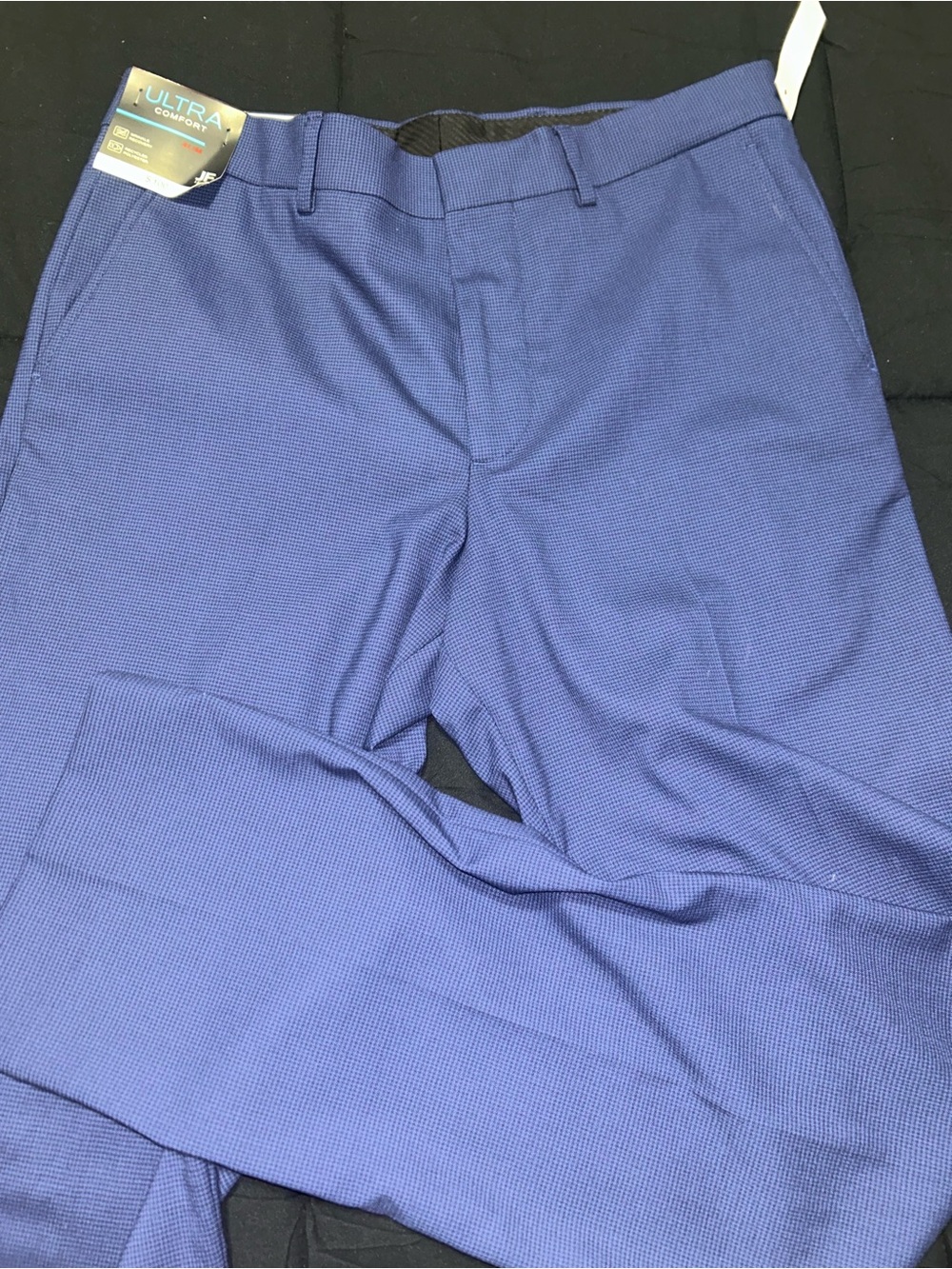 SLIM FIT jf j.ferrar Blue Textured Ultra Comfort Dress Pants